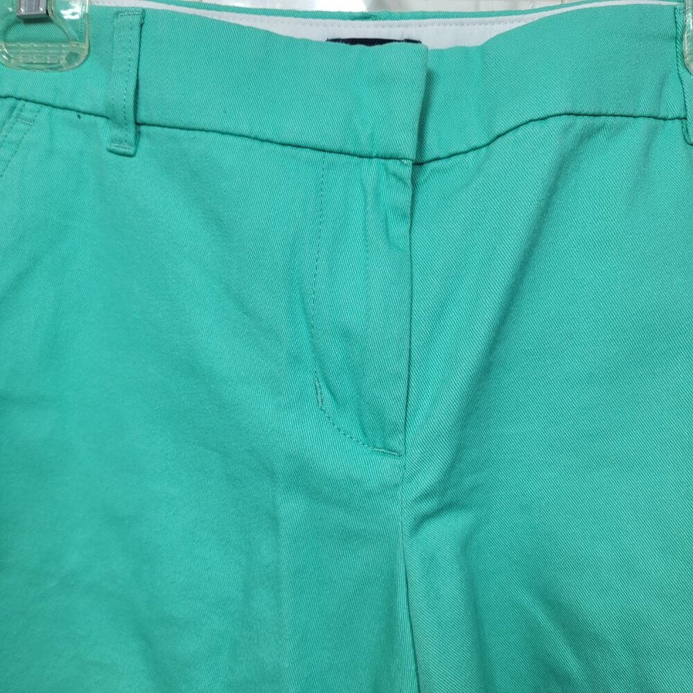 J.Crew Factory Green Cotton Flat Front Shorts Women’s Size 8 Casual Summer Chino - Picture 4 of 6
